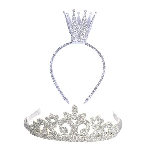 Housoutil 2St Mini Diademe Party-Kopfbedeckung Haarmanschette Haarschmuck Krone Party Kopfschmuck Tiara Kronenhaar Haarreifen für Kinder Party-Kopfschmuck dreidimensional Stirnband Pappus von Housoutil