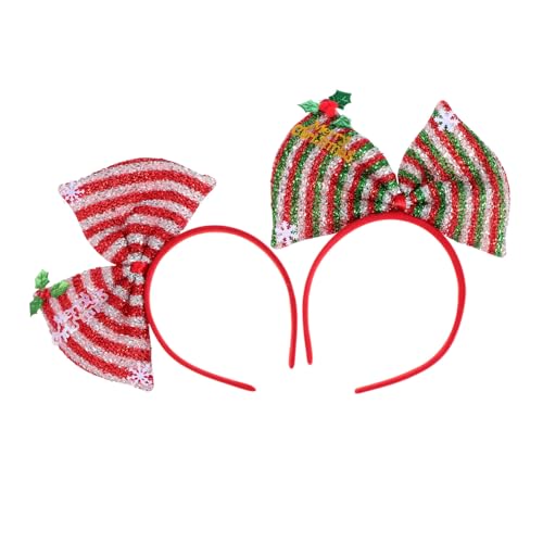 Housoutil 2St Schleife Stirnband Performance-Haarbänder Haarschmuck für Frauen Haargummi Haar Klammern Bowknot-Haarspange Weihnachtsstirnband großer Bogen Kopfbedeckung von Housoutil