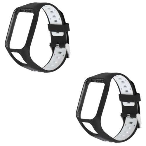 Housoutil 2st Sparkrunner Armband Für Männer Ersatzband Armbänder Für Männer Uhrenarmbänder Für Herren Bands Damenteile Armbanduhr Weiß Zweifarbig Zubehör Mann Kieselgel von Housoutil