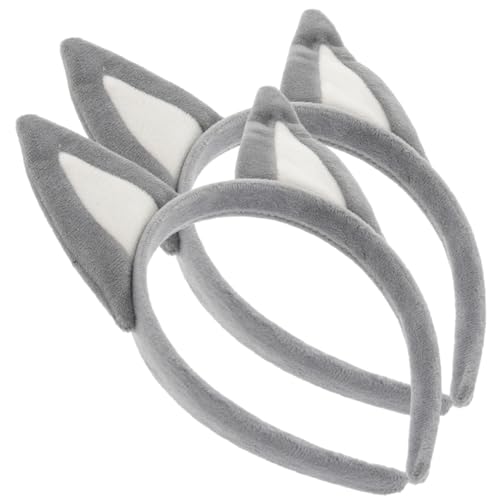 Housoutil 2St Welpenohren-Collie-Stirnband Ohrstirnbänder für Frauen karneval haarspange Haargummis Haarband Ohrenstirnband für Frauen Eselsohren schwarz Blitz Kopfbedeckung von Housoutil