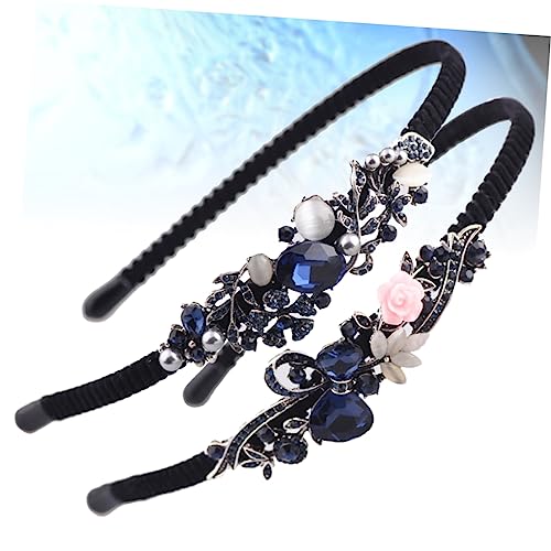 Housoutil 2St haarschmuck Reisetasche Frauen Haarreifen Mädchen prothetische Nase Blatt Haarband Tiara barocker Haarreif Vintage Haarband Krawatte Stirnband Südkorea Kopfbedeckung von Housoutil