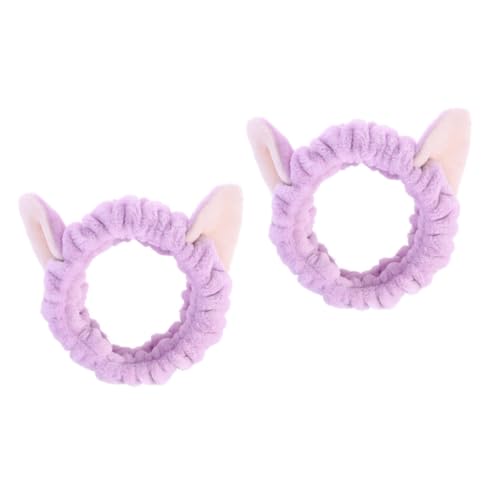 Housoutil 2St halloween haarreif halloween headband haarreif mit ohren Schönes Haarband Gesichtsmaske Stirnband Sport einstellen Jacke mit Hut Kosmetik Fräulein Handtuch Violett von Housoutil