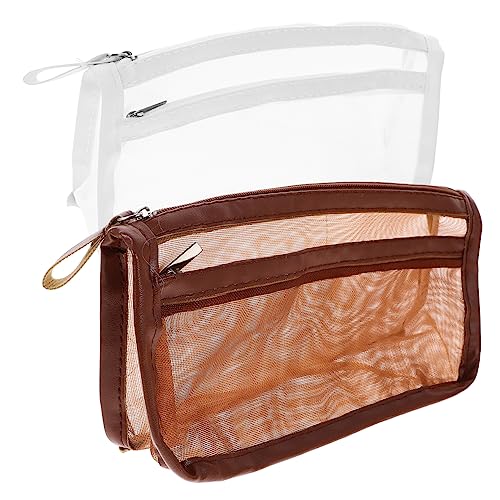 Housoutil 2Stücke Klarer Bleistiftbeutel Doppelschichtiger Leichter Organizer Für Schreibwaren Mit Großem Fassungsvermögen Für Bürobedarf von Housoutil