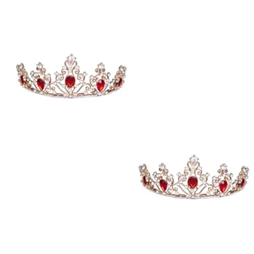 Housoutil Rote Große Königin Krone 2st Haarschmuck Fräulein Strasssteine Hochzeitskleid Damen Rot Tiara Housoutil Rote Große Königin Krone 2st Haarschmuck Fräulein Strasssteine Hochzeitskleid Damen Rot Tiara von Housoutil