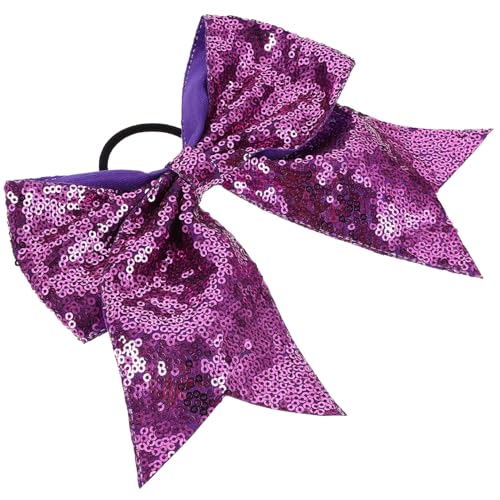 Housoutil 2st Haarschmuck Für Mädchen Haargummis Haarring Große Glitzernde Jubelschleife Große Jubelschleifen Für Cheerleader Haarstyling-zubehör Modellieren Violett Stirnband Kind Stoff von Housoutil