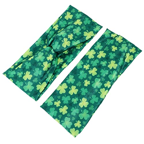 Housoutil 2st Klee-haargummi Patricks Haarbänder Grüne Kleeblatt-kopfbedeckung Patricks Day Kostüm St Patricks Day Haarband Grüne Kleeblatt-stirnbänder Kind Mädchen Haarring Milchseide von Housoutil