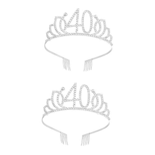 Housoutil 2st Kopfbedeckungen Für Damen Geburtstag Prinzessin Strass-geburtstags-stirnband Geburtstag Tiara Haarschmuck Mädchen Geburtstag Kopfschmuck Kinder Kamm Krone Kuchen Braut Partyhut von Housoutil