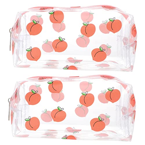 Housoutil 2st Transparente Kosmetiktasche Reise-Organizer-geldbörse Bürste Aufbewahrungstasche Kosmetik-Organizer Make-up-Koffer-Organizer Kulturbeutel Wasserdicht Mädchen PVC Container von Housoutil