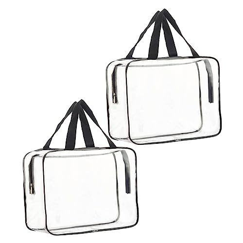 Housoutil 2st Wäschesack Übersichtlicher Geldbeutel-Organizer Klare Make-up-Tasche Kosmetische Reisetasche Reise-kosmetiktaschen Durchsichtige Kulturbeutel Wasserdicht Zubehör Reisen PVC von Housoutil