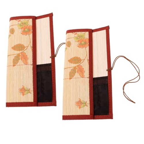 Housoutil 2stücke Bambus-Pinsel-Organizer-etui Im Vintage-Stil Aufrollbare Pinseltasche Zur Aufbewahrung Von Malstiften Pinselrolle Für Künstleranfänger Und Aquarellpinselhalter von Housoutil