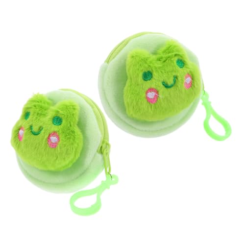 Housoutil 2stücke Kleine Münzgeldbörse Mit Reißverschluss Münzaufbewahrungstasche Süße Plüsch-kopfhörertasche Tragbare Tasche Für Handtasche Schlüsselanhänger-geldbörse Für von Housoutil