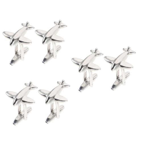 Housoutil 3 Paare Flugzeug Manschettenknöpfe für Herren Cufflinks Accessoire für Anzug und Hemd Perfektes für Hochzeit oder Business Events von Housoutil