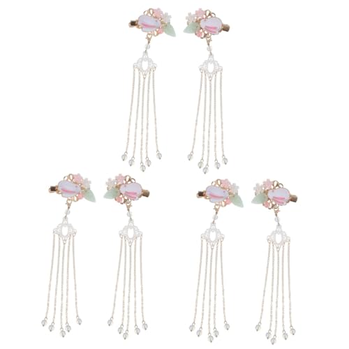 Housoutil 3 Paare Kette Haarspange Kawaii-accessoires Japanische Haaraccessoires Haarspange Mit Perlen Japanische Haarnadel Haarspangen Für Frauen Kopfbedeckung Haarklammer Tier Zubehör Kind von Housoutil