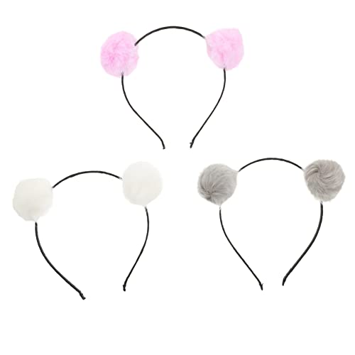 Housoutil 3st Fellknäuel-stirnband Für Kinder Weihnachtsdeko Flauschige Kleidung Stoff von Housoutil