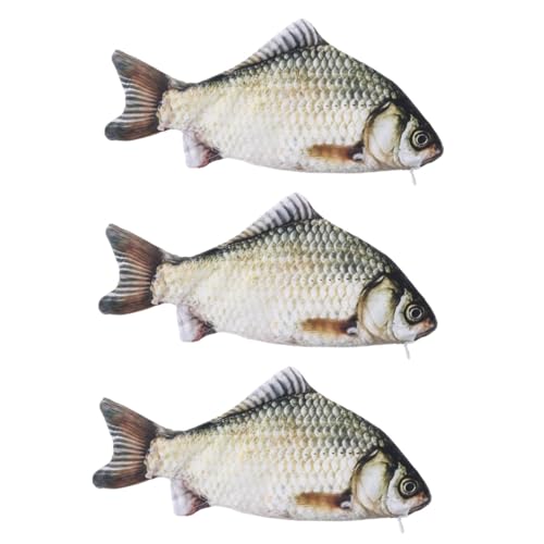 Housoutil 3 Stück Kreatives Federmäppchen Fischform Volumen Langlebig Polyester Stifttasche mit Reißverschluss für Schüler Schreibwaren von Housoutil
