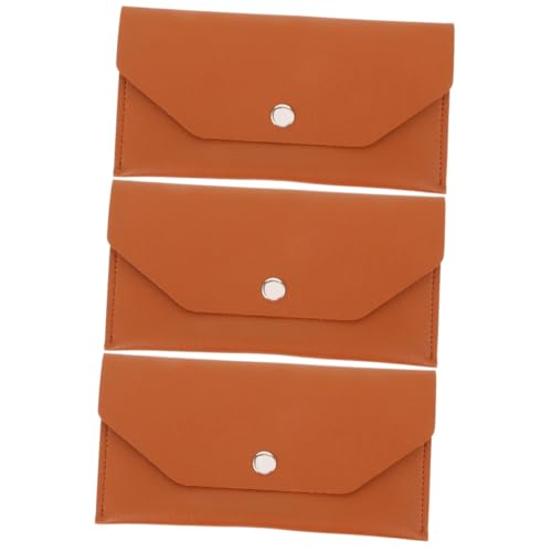 Housoutil 3 Stück PU Geldbörse für Damen Multifunktionales Kartenetui mit Knopfverschluss Wiederverwendbare Budget Hülle für Reisen und Bürogebrauch von Housoutil
