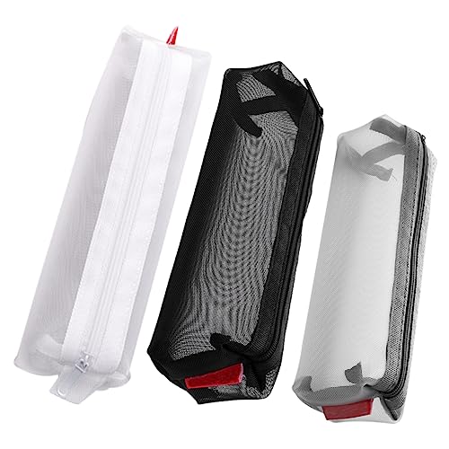 Housoutil 3 Stück Teiliges Federmäppchen Transparente Stifttaschen mit Reißverschluss Große Kapazität für Schreibwaren Organizer Vielseitig Einsetzbar für Büro und Schule von Housoutil