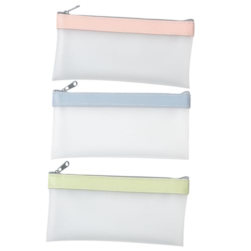 Housoutil 3stücke Transparentes Federmäppchen Aus TPU-Material Mit Großem Fassungsvermögen Reißverschluss-Design Für Stifte-Organizer Praktische Aufbewahrungstasche Für Schreibwaren von Housoutil