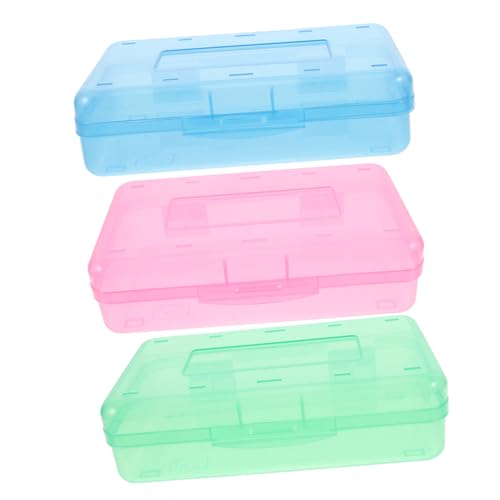 Housoutil 3 Teilige Schreibwaren Aufbewahrungsbox Federmäppchen Marker Aufbewahrungs Organizer Marker Organizer Etui Buntstifthalter Bleistift Organizer Buntstiftboxen Aus Kunststoff von Housoutil