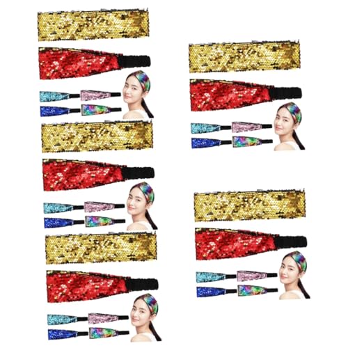 Housoutil 30 Stk Pailletten Haarband glitzerndes Haarband Mädchen Stirnband Haargummi Tiara Frauen Pailletten Stirnband glitzernde stirnbänder für mädchen Strasssteine Schal von Housoutil