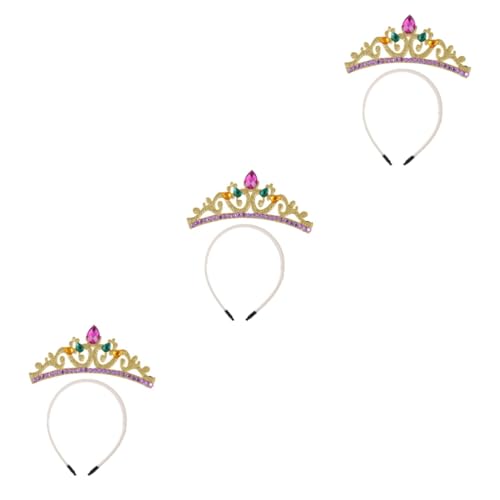 Housoutil 3St Geburtstagskrone Stirnband hair accessories for girls birthday crown Einzigartige Haarband Gelbe Haarband Europäisch und amerikanisch Haarschmuck Kleid Kopfbedeckung Kind Vlies von Housoutil