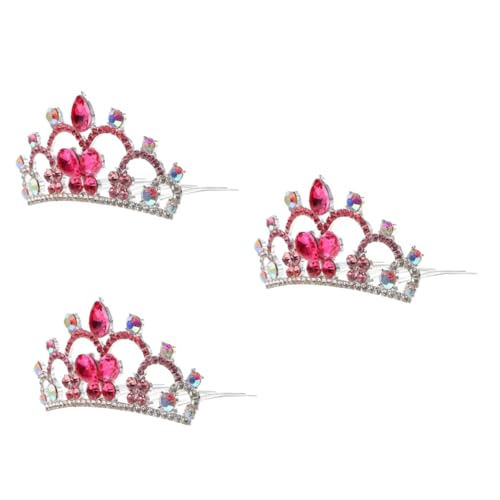 Housoutil 3St Haarkamm mit Kristallkrone kleine mädchen strass tiara Tiaras verkleiden sich kinder haarschmuck kinder stirnband Babykrone die Krone Kronen für Mädchen von Housoutil