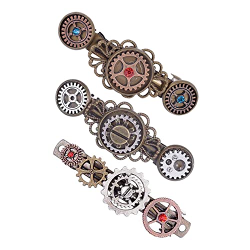 Housoutil 3St Haarnadel Damen-Steampunk-Accessoires Steam-Punk-Kopfschmuck Haarspangen Haarklammer Tiara herrenuhren gotische Haarspange Cosplay-Zubehör Jahrgang Ausrüstung von Housoutil