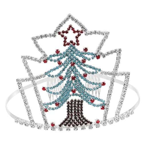 Housoutil 3St Perlenstirnband Weihnachtshaarbänder für Erwachsene Haargummis Halsketten Tiara Weihnachtshaarband Weihnachtsbaum-Stirnband Mädchen Geschenk Hut Haarschmuck Fräulein Haarring von Housoutil