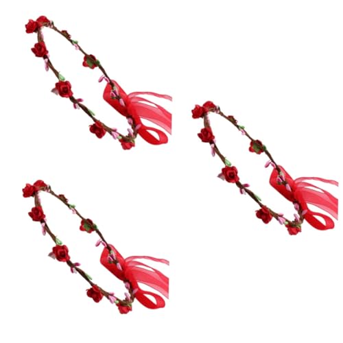 3St kinder haarspangen haarspange kinder hair accessories for girls Kinder Haarband kinder blumenkranz haarklammer kinder haarschmuck Rose Stirnband einstellen Kopfbedeckung reisen von Housoutil