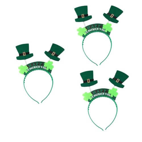 Housoutil 3St st patricks day haarschmuck hair accessories for girls Patrick's Day hair accessories fascinator haarschmuck kopfschmuck grüner Kopf Stirnband Irland Kopfbedeckung Zylinder von Housoutil