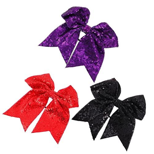 Housoutil Halloween-haarschleife mit Glitzer-pailletten Schleifenclips 3 Stück Pferdeschwanzhalter für Frauen und Mädchen Pailletten-haarschleife Pferdeschwanzhalter für Partys von Housoutil