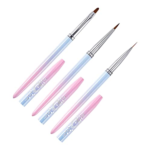 Housoutil 3St Maniküre Stift Reinigungsstift Nail Art DIY Werkzeug Nagelblumen-Malpinsel Nailart-Zubehör Stifte zum Zeichnen von Nägeln Bürste Zeichenstift Nagelstift von Housoutil