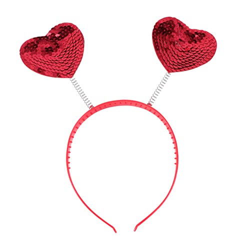 Housoutil 3St reisebesteck Herz-Stirnbänder für Mädchen, rotes Herz-Stirnband Haarspangen in Herzform Valentins-Herz-Stirnband weihnachtsdeko Frauenkleidung Haarring Krone Zubehör Damen Amor von Housoutil