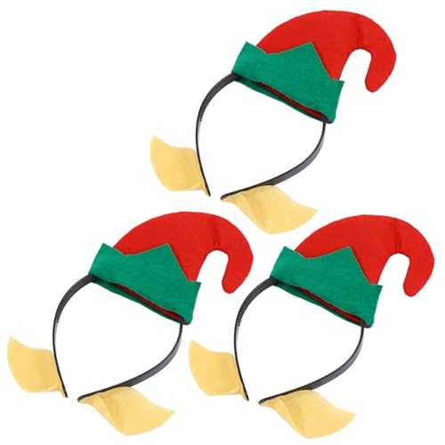 Housoutil 3St Weihnachtsstirnband weihnachtsdeko Haar Elfenhut Clown-Hut Kopfbedeckung Fräulein Weihnachtsmütze Stoff von Housoutil