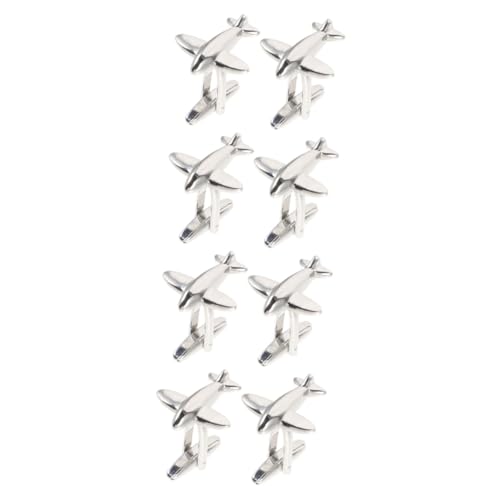 Housoutil 4 Paare Flugzeug Manschettenknöpfe Hochwertigem für Herren Stilvolle Cufflinks im Flugzeugdesign für Hochzeiten Partys und Besondere Anlässe von Housoutil