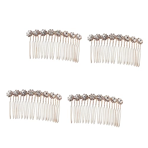 4 Stück Braut Blumenkamm Haarschmuck aus Strass Haarkämme für Frauen Haareinsatzkamm Tiara Haarspangen kreative Kopfbedeckungen Haarkamm Diamant schmücken Zubehör Haarnadel Damen von Housoutil