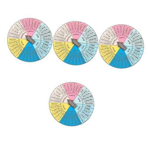 Housoutil 4 Stück Emotion Wheel Metal Badge Kreatives Design für Emotionale Regulierung Tragbar Leicht für Rucksäcke Perfektes für Besondere Anlässe Fördert Stressabbau und Selbstbewusstsein von Housoutil