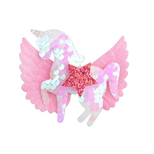 Housoutil 4stücke Einhorn Haarclips Für Mädchen Sternendesign Glitzerndes Tuch Haarschmuck Für Junge Mädchen Und Leicht Zu Befestigen von Housoutil
