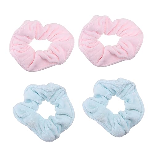 4 Stück Haarband aus Schweinedarm Handtuch Scrunchie lockiges haar pferdeschwanz handtücher Haarbänder nasse Haargummis saugfähiges Haarband Wasser aufnehmen Stirnband Halter von Housoutil