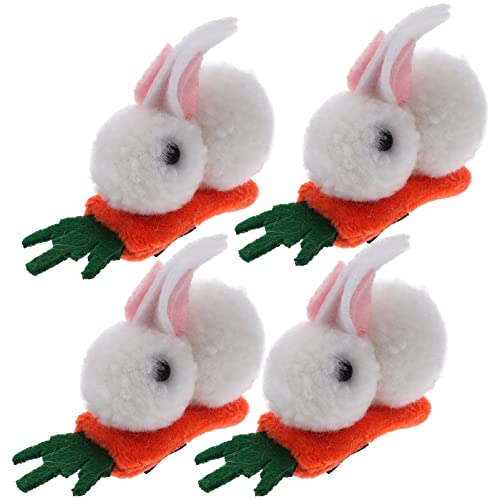 Housoutil 4 Häschen Haarnadel Haarschmuck für Kinder haarspange kinder Haarspangen mit seitlichen Krallen Haarknoten-Clip Alligator-Haarspangen Klaue Clips Haarspangen Cartoon-Hadwear von Housoutil