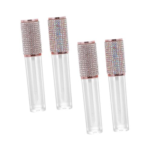 Housoutil 4 Stück Leere Tube Lipgloss Lippenglasuren Leere Lipgloss-Flaschen Lipgloss-Röhren Kleine Flasche mit Lippenglasur Behälter für Lipgloss tragbar Container Patch von Housoutil