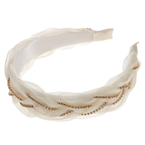 Housoutil 4 Stück Organza Stirnband Stirnbänder für Mädchen rote umschläge chinesisch Haargummi Tiara Organza-Stirnband gepolsterte Stirnbänder Strasssteine Haarschmuck Tuch von Housoutil