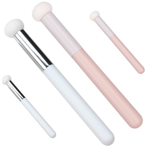 Housoutil 4 Stück Schwamm-concealer-pinsel Concealer-applikatorschwamm Lidschatten Pinsel Gesichtsschwämme Schwamm Foundation Applikator Pilz Fräulein Lieferungen Holzgriff von Housoutil