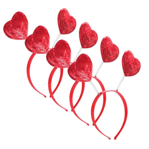 Housoutil 4 Stück Stirnband Herz Haarreifen Herz-stirnbänder Für Frauen Valentinstag Zubehör Haarschmuck Zum Valentinstag Herz-stirnbänder Für Mädchen Haarband Plastik Amor Bilden Fräulein von Housoutil