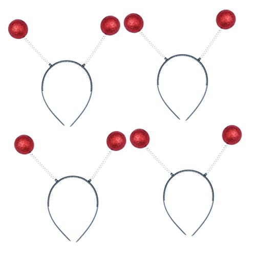 Housoutil 4 Stück Stirnband weihnachtsdeko kugelförmig Antenne Geschenk Kopfbedeckung schmücken Plastik von Housoutil