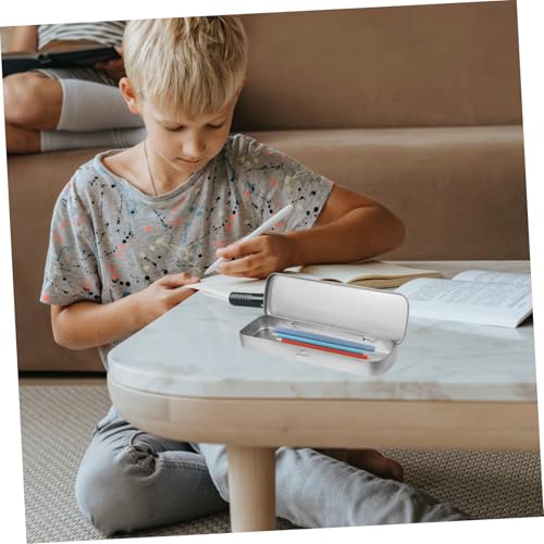 Housoutil 4 Stück Teiliges Federmäppchen Silber Leichte Langlebige Stiftebox mit Einfachem Design Multifunktionale Bleistiftaufbewahrung für Schüler und Erwachsene Praktische von Housoutil