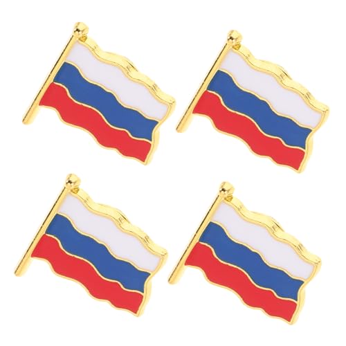 Housoutil 4 Stück Wellblattbrosche Vintage Russian Pin Wellige russische Pin Russisches Vintage -Abzeichen russischer Brosche Vintage Russische Vintage -Brosche Zinklegierung von Housoutil