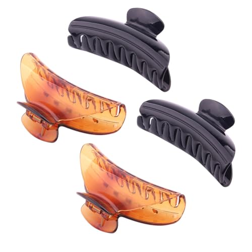 Housoutil Große Haarklammer, 4stücke Kunststoff Haarklammer Set, Haarspangen Damen Für Dicke Haare Hai-Clip Set Für Frauen Und Mädchen von Housoutil