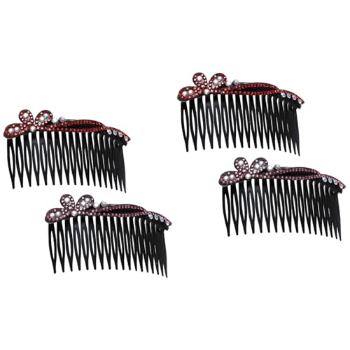 Housoutil 4stücke Strass Haarspangen Kämme Für Damen Und Mädchen Klassischer Haarschmuck Rutschfeste Seitenkämme Elegantes Haar-accessoire Für Jeden Anlass von Housoutil