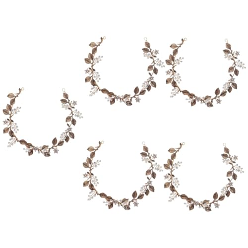 Housoutil 5St Blatt Haarband Haarschmuck für Mädchen Stirnbänder für Mädchen Haargummis Tiara Kopfschmuck für Frauen Hochzeitsschmuck für die Braut Legierung Kopfbedeckung von Housoutil